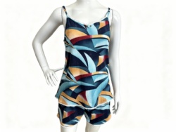 Abstract Print Cami & Shorts Loungewear Set